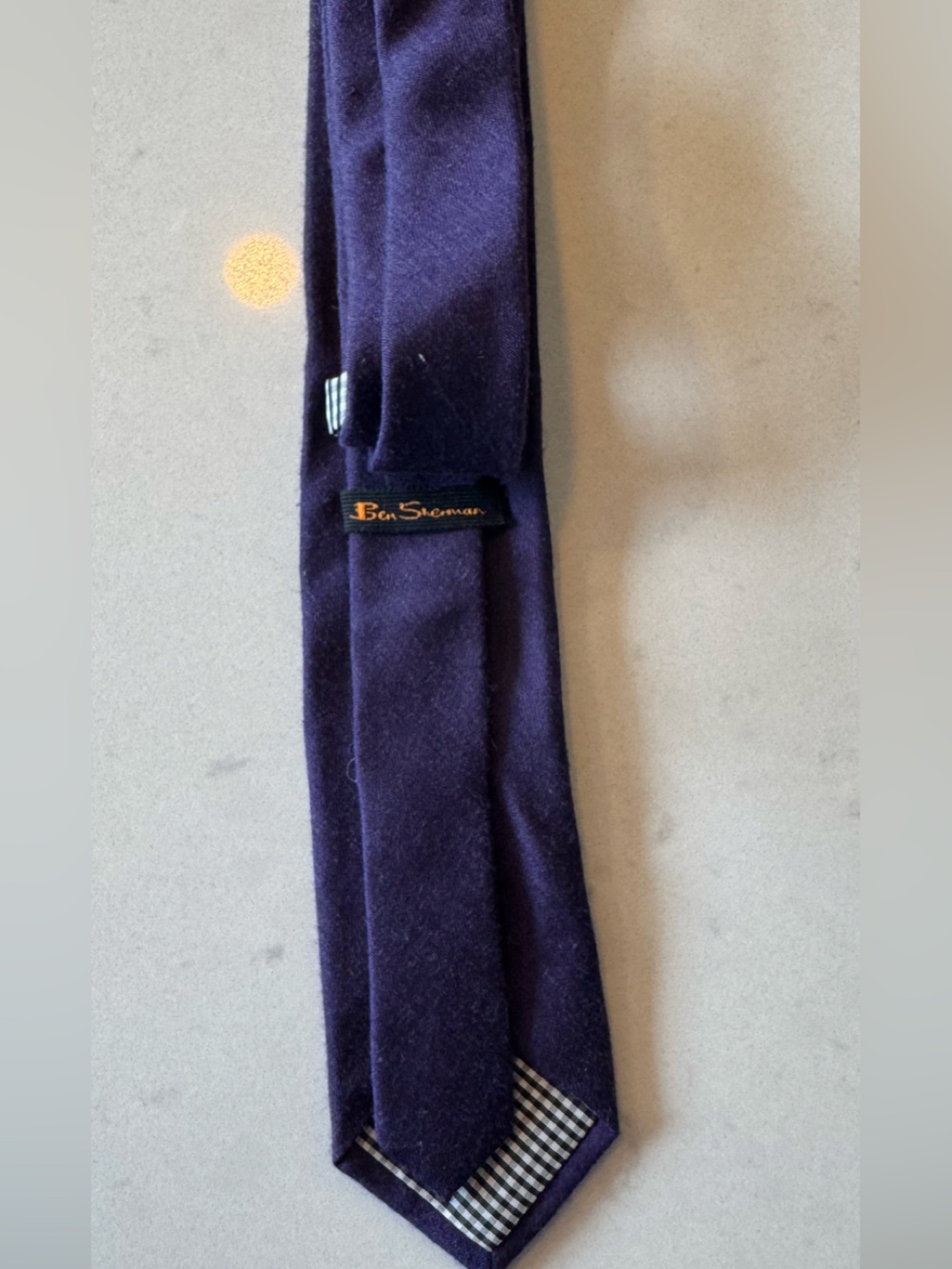 Ben Sherman Deep Purple Wool Tie with Subtle Texture
